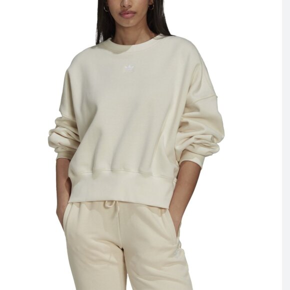 adidas Tops - Adidas Adicolor Cozy Cream Essential Women's Fleece Sweatshirt Size Small